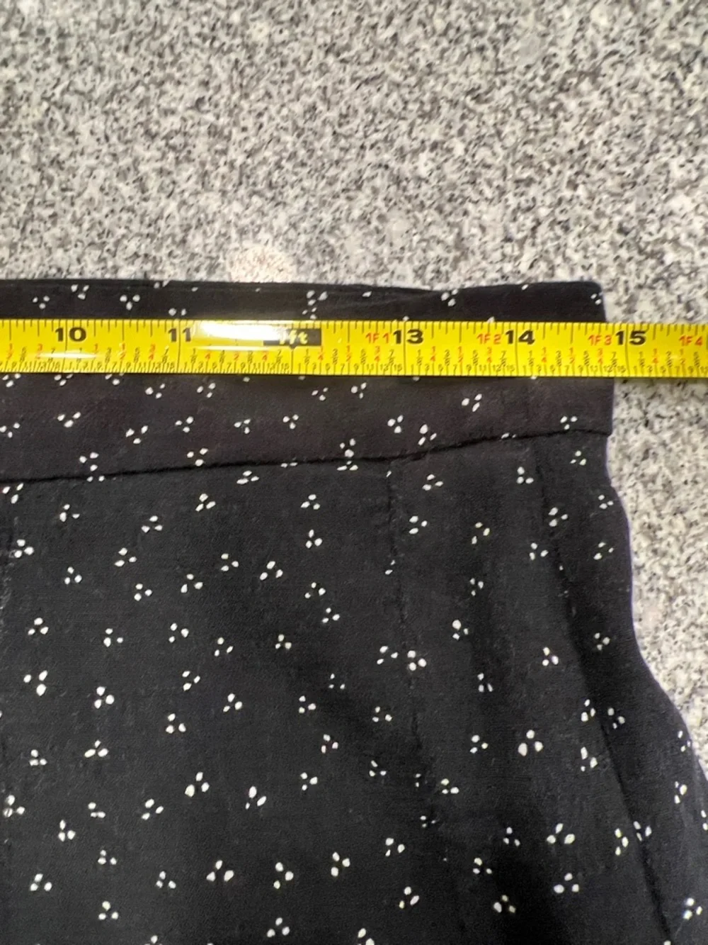 Anthropologie Black Maxi wide leg crop pants with White Micro Floral Print size - Picture 7 of 10